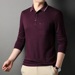 Otto Long Sleeve Polo // Bordo (S)
