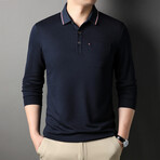Otto Long Sleeve Polo // Dark Blue (L)