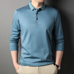 Steven Long Sleeve Polo // Light Blue (XS)