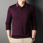 Otto Long Sleeve Polo // Bordo (S)