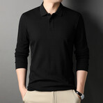 Warner Long Sleeve Polo // Black (XL)