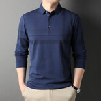 Jules Plaid Long Sleeve Polo // Sapphire (M)