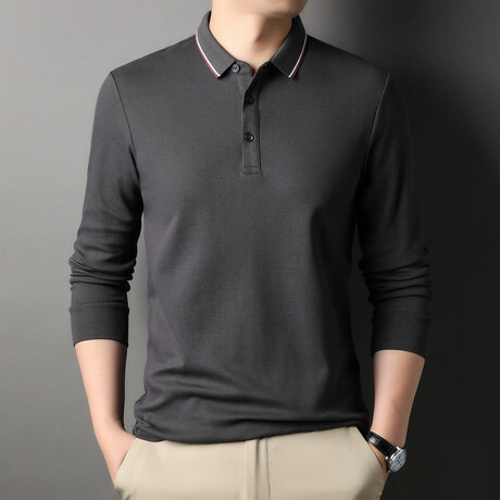 Sydney Long Sleeve Polo // Dark Gray (XS)