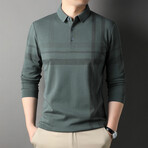 Jules Plaid Long Sleeve Polo // Green (M)