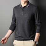 Otto Long Sleeve Polo // Dark Gray (L)