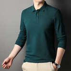 Warner Long Sleeve Polo // Dark Green (XL)