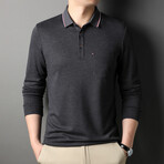 Otto Long Sleeve Polo // Dark Gray (L)