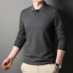 Warner Long Sleeve Polo // Dark Gray (M)