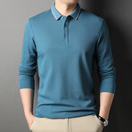 Sydney Long Sleeve Polo // Light Blue (L)
