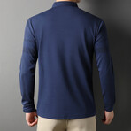 Jules Plaid Long Sleeve Polo // Sapphire (M)