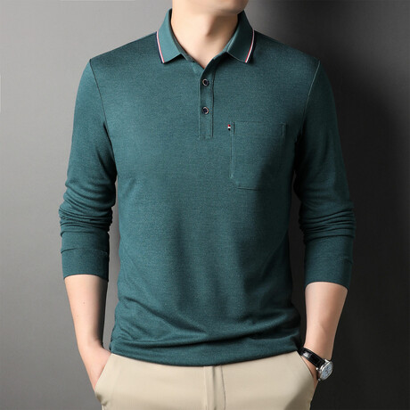 Otto Long Sleeve Polo // Green (XS)