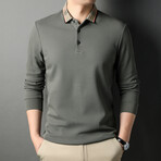 Alec Plaid Collar Polo // Army Green (XS)