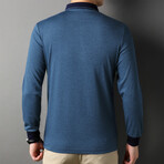 Alvin Striped Long Sleeve Polo // Green (L)