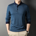 Alvin Striped Long Sleeve Polo // Green (L)