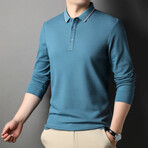 Sydney Long Sleeve Polo // Light Blue (L)