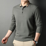 Alec Plaid Collar Polo // Army Green (XS)
