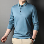 Steven Long Sleeve Polo // Light Blue (XS)
