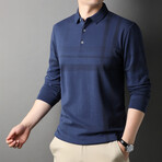 Jules Plaid Long Sleeve Polo // Sapphire (M)