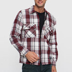 Logan Double Pocket Zip-Up Shirt // Burgundy (S)