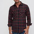 Axel Double Pocket Button-Up Shirt // Navy + Red (S)