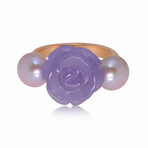 Mimi Milano // Grace 18k Rose Gold Violet Cultured Pearl Ring // Ring Size: 7.5 // New