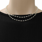 Nagai 18k White Gold Cultured Pearl Necklace // 28"-30" // New