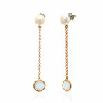 Mimi Milano En 18k Rose Gold + Sterling Silver + Pearl Earrings I // Store Display