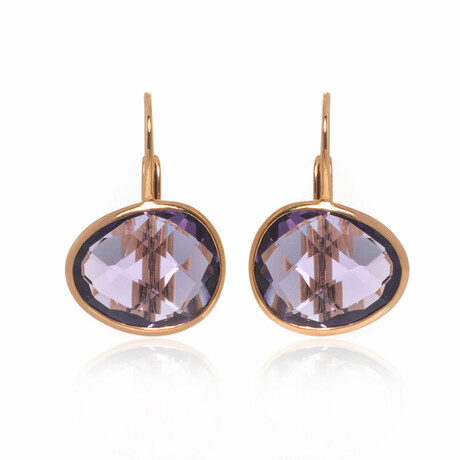 Talita 18k Rose Gold + Amethyst Earrings // Store Display
