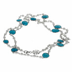 Talita 18k White Gold + Turquoise Necklace // 36" // Store Display