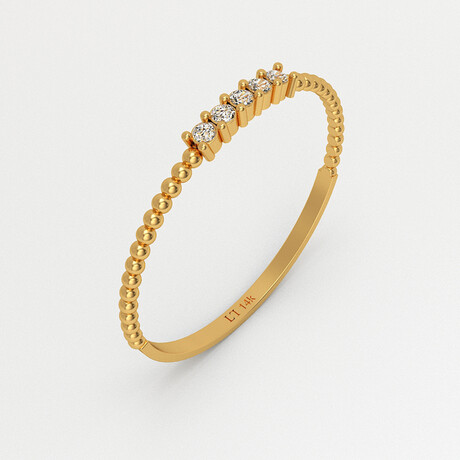 Cinque Stone Ring + Diamonds // 14K Gold (Size 5)