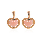 Giulietta E Romeo 18k Rose Gold + Rose Quartzite Heart Earrings // Store Display