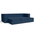 Zipline Convertible Sleeper Sofa + Three Ottomans // California King-Size Bed (Charcoal)