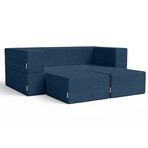 Zipline Convertible Sleeper Loveseat + Ottomans (Charcoal)