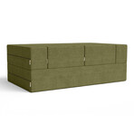 Zipline Convertible Sleeper Loveseat + Ottomans (Charcoal)