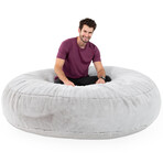 Cocoon Bean Bag // 6' (Silver Rabbit Faux Fur)