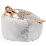 Cocoon Bean Bag // 6' (Silver Rabbit Faux Fur)