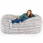 Grand Lounger Bean Bag Sofa // 7' (Silver Fox Faux Fur)