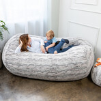 Grand Lounger Bean Bag Sofa // 7' (Silver Fox Faux Fur)