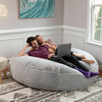 Cocoon Bean Bag // 6' (Silver Rabbit Faux Fur)