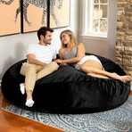 Cocoon Bean Bag // 6' (Silver Rabbit Faux Fur)