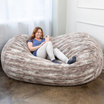 Grand Lounger Bean Bag Sofa // 7' (Silver Fox Faux Fur)