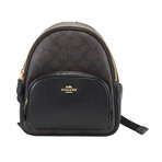 Coach Court Signature Coated Canvas Backpack // Black