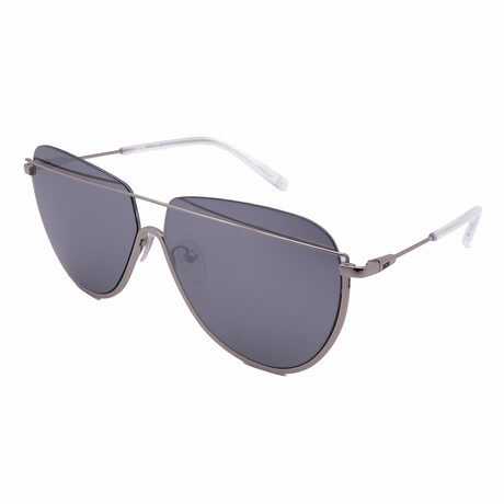 MCM // Men's MCM158S-045 Pilot Sunglasses // Silver + Green