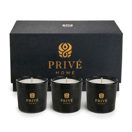 Candles - Tobacco & Leather, Oud & Bergamote, Muscs Poudres // 3 x 60 g // Clear