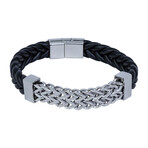 Leather Mesh Bracelet // 8.5"