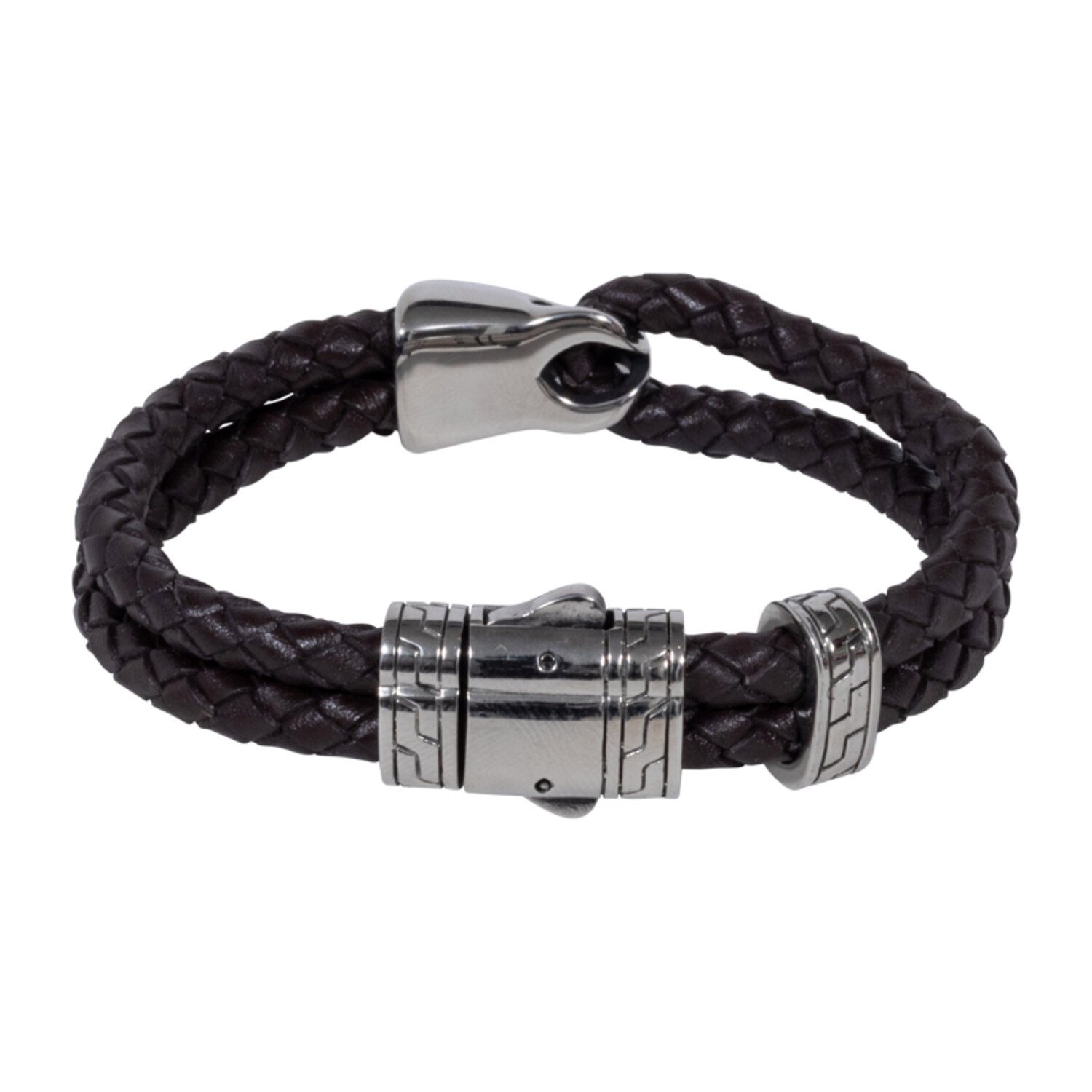 Double Layer Brown Leather Bracelet // 8