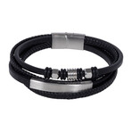Multi Layer Black Bracelet // 8" + 0.5" Extension