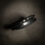 Multi Layer Black Bracelet // 8" + 0.5" Extension
