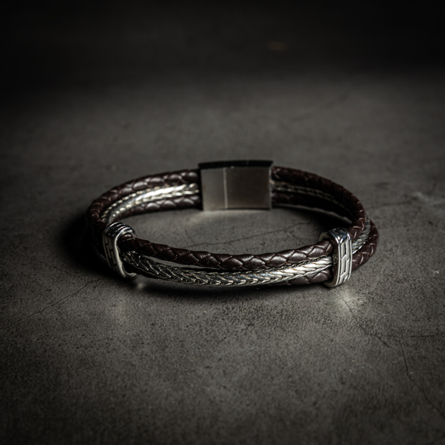 Clancy shops Garrett Multi Layer Black Leather Bracelet