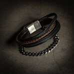 Multi Layer Leather Bracelet // 8" + 0.5" Extension